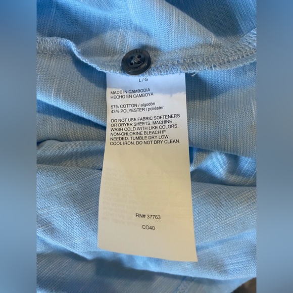 NWT Men’s Perry Ellis Blue Polo Shirt L - Picture 5 of 8